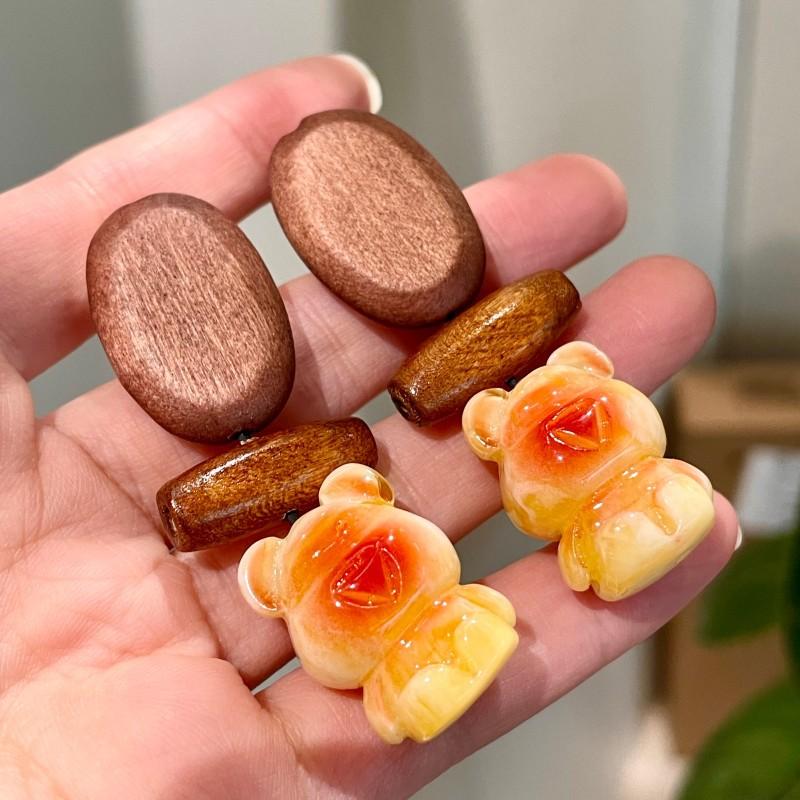 Natural tiger's eye stone series stud earrings for women Maillard exquisite retro earrings niche light luxury high-end temperament earrings