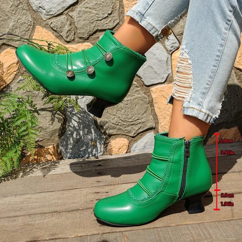 2 new large-size high-heeled women's boots-3 thick-heeled short boots