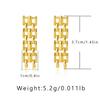 Gold Plated Watch Chain Link Drop Earrings