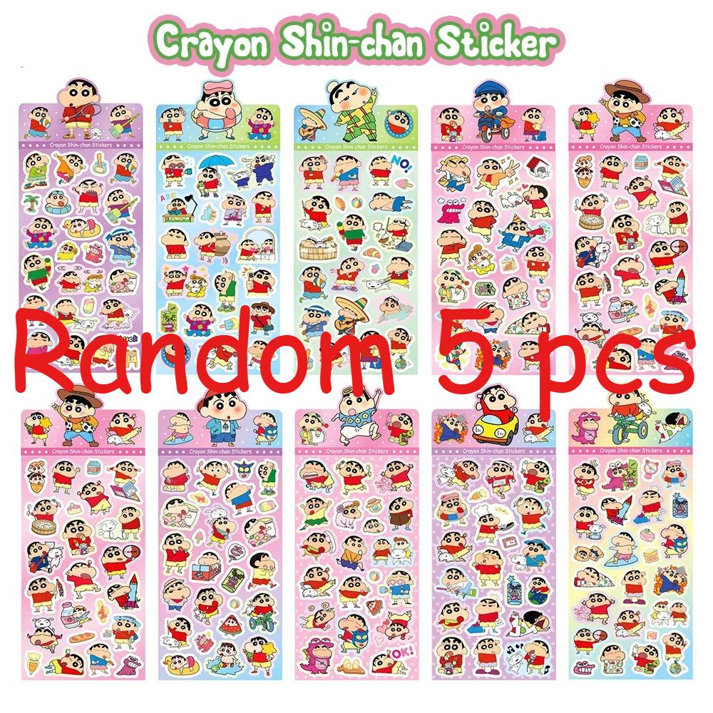 Crayon Shin-chan Stickers, 10 Sheets Cartoon Decals for Kids Scrapbook Journal DIY Craft