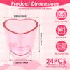24/12Pcs Mini Wine Glass 1.5oz Heart Shape Cake Cup Tequila Spirit Shot Whiskey Glass Plastic for Festival Party Dessert Decor