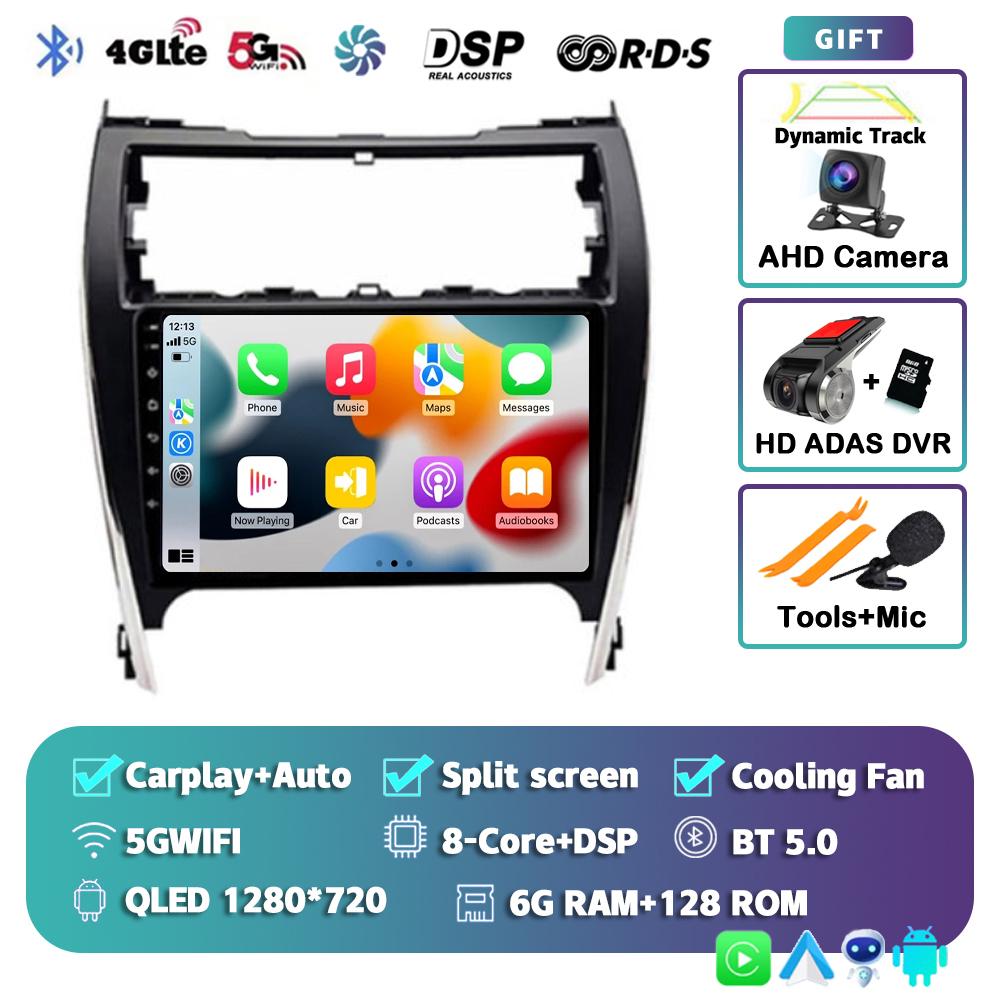 Android 14 Auto Carplay Car Radio For Toyota Camry 7 XV 50 55 US Version 2011 - 2017 Multimedia Player Stereo GPS DSP 2Din Audio