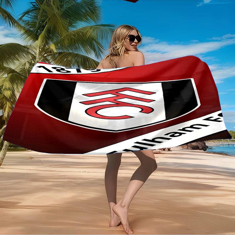 Fulham Crest Design Beach Towel Microfiber Beach Towel, Lightweight and Quick-Dry, for Summer Travel, Swimming Pool Fan Birthday Gift