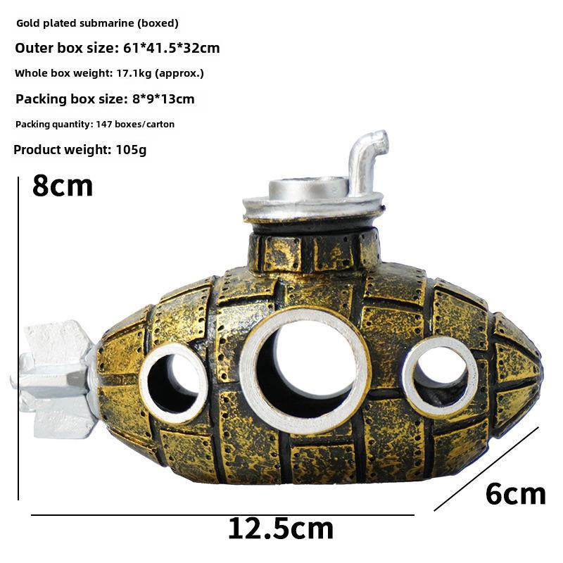 Xiaohongshu Aquarium PVC Submarine Ornament: Fish and Shrimp Hiding House for Fish Tanks