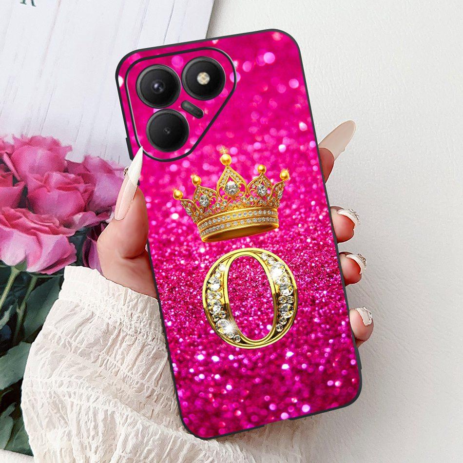 For Tecno Pova 7 5G Fashion Crown Letter Phone Case For Tecno LJ7 Pova7 Soft Silicone TPU Bumpers