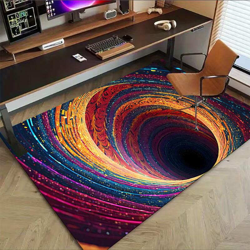 1PC Vortex Swirl Extra Large Non Slip Floor carpet, Office, family, bedroom, Studio   Large Area Rug Indoor Rugs, , Vibrant Colors