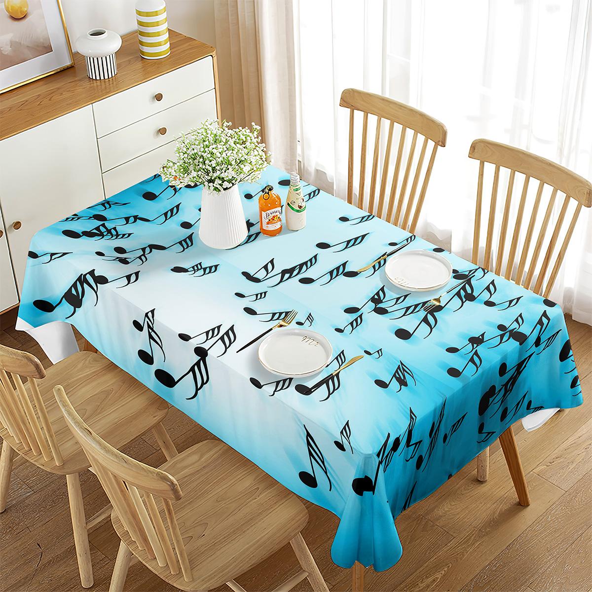 Muzieknoot Thema Rechthoekige Tafelkleed Snaren Muziek Kunst Decoraties Rechthoekig Tafelkleed voor Feest Keuken Eetkamer Decor 90x140cm