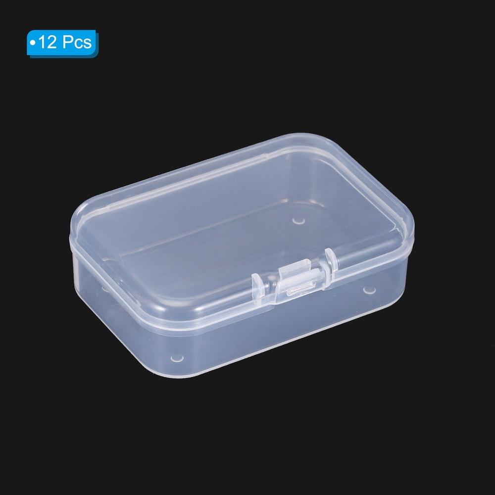 Stackable Transparent Plastic Storage Container with Snap Tight Lid Small Accessories Craft Supplies Jewelry Organization