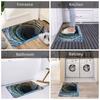 3D Trap Rock Deep Pit Pattern Doormat Mat Anti-Slip  Bath Kitchen Toilet Rug Carpet 40*60cm