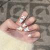 Spring Nail Art Wear Armor Handmade Gypsum Hand-painted Small Flower Plaid French Removable Nail Sheet