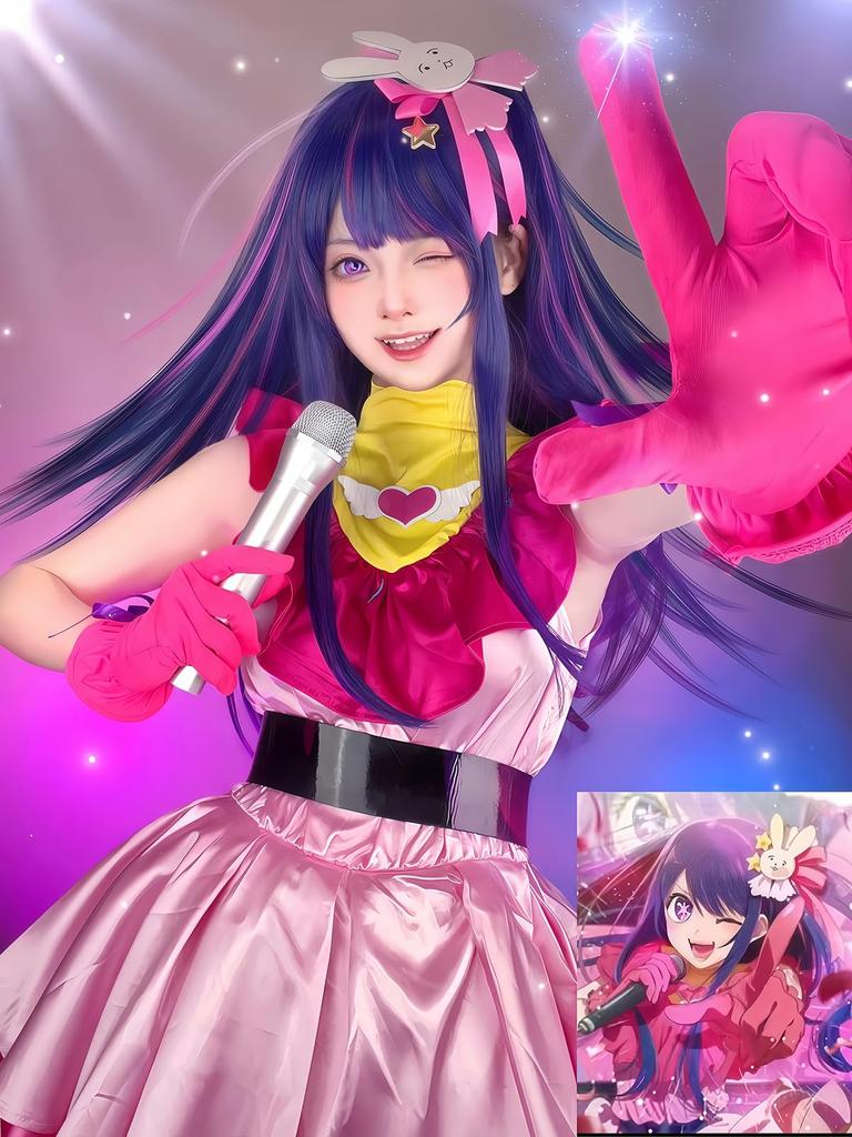 [NOKIJP] Hoshino Ai Cosplay Costume, One-Piece Set, B-Komachi, Oshi no Ko, Adult Costume, School Festival, Event (Hoshino Ai, XXL)