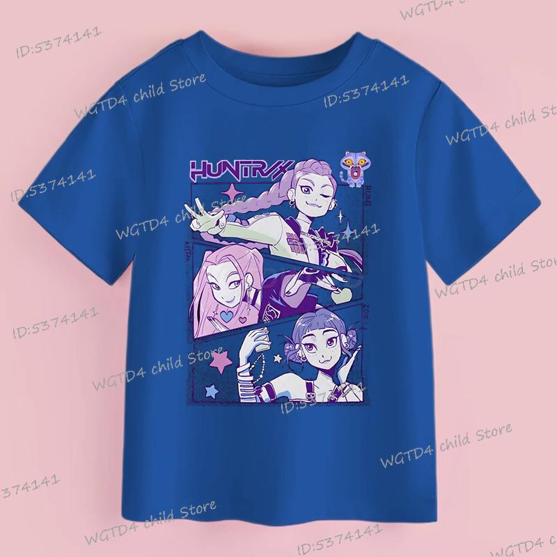 Fashion Casual Kids T-shirt KPop Demon Hunters Cool Girls Tee Top Funny Gift for Fans Cotton Tshirt 2025 Movie Print Kids Tees