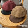 Trendige Retro Forward Hat Nachahmung Wildleder Verstellbare Schiebermütze Klassisches Barett Herbst Winter Kleidung