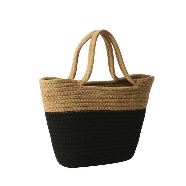 Trendy Large Capacity Straw Beach Bag For Women Featuring A Comfortable Single Shoulder Strap чёрный