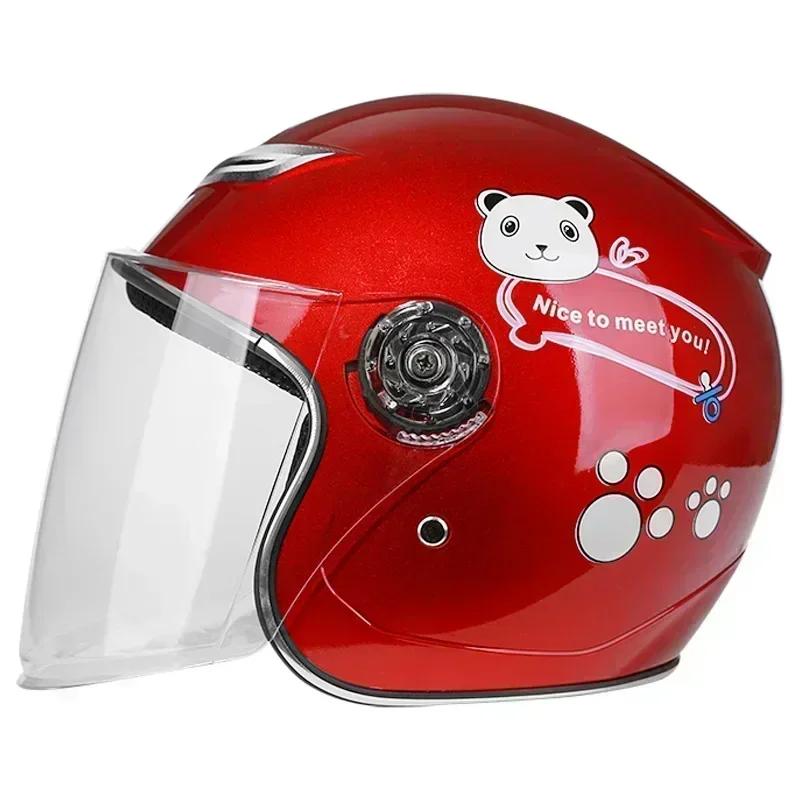 Cartoon Children Helmet With Pattern Four Seasons Safety Protection Child Outdoor Sports Motorcycle Open Face Cute
