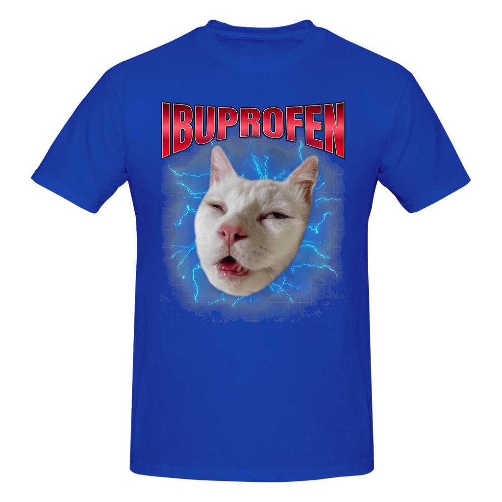 Piece Medicine Cat Funny Cotton TShirt Ibuprofen Cat Meme Tops Tees For Unisex
