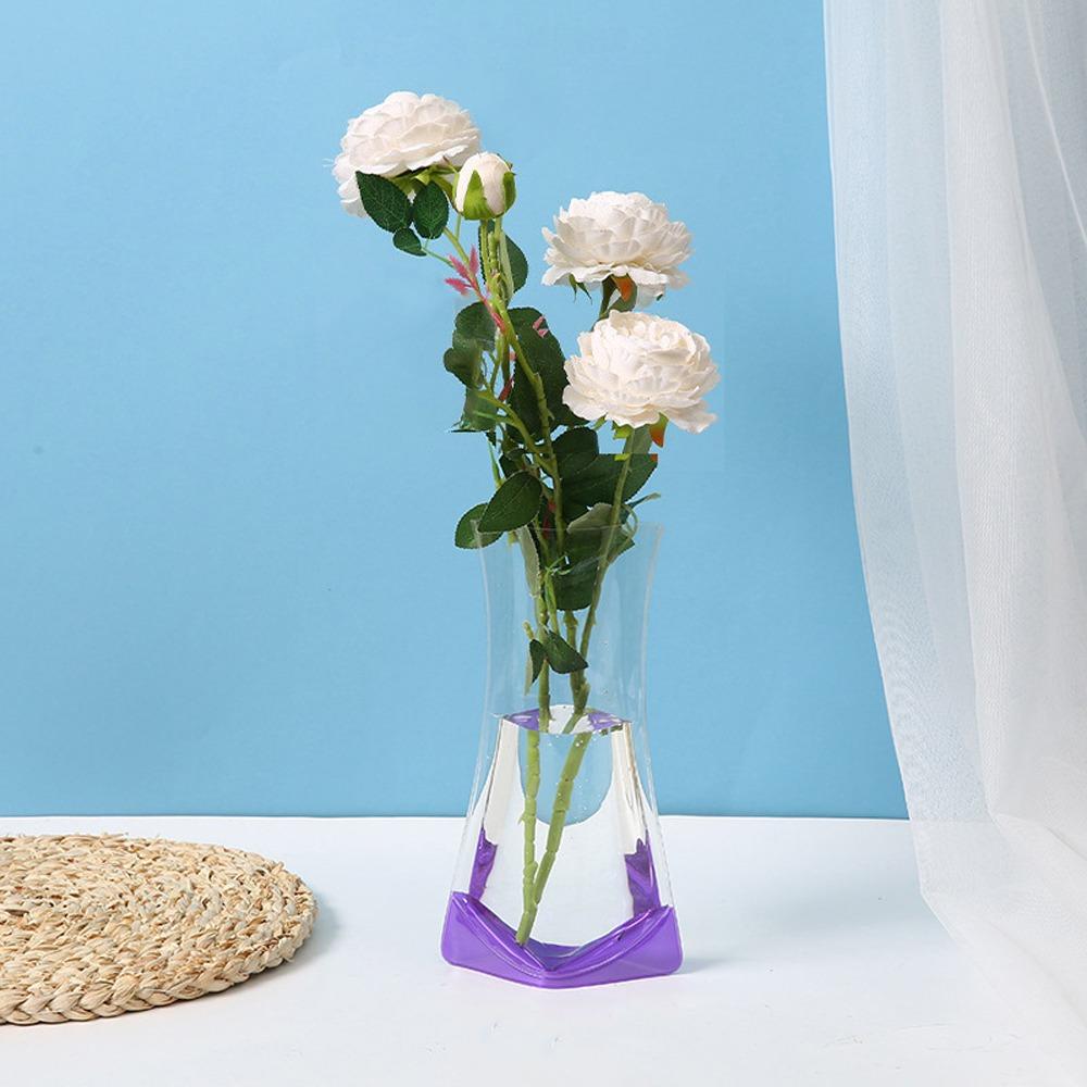 5Pcs Folding Hydroponic Floral Vase Shatterproof Flower Arrangement Vase Expandable Vase  Room фиолетовый