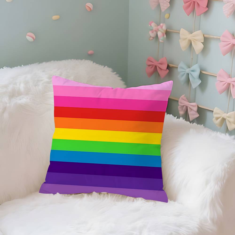 LGBT Rainbow Flag Pillow Case Throw Pillow Cover Nordic Vintage Style Cushion Covers Home Living Room Sofa Couch Seat