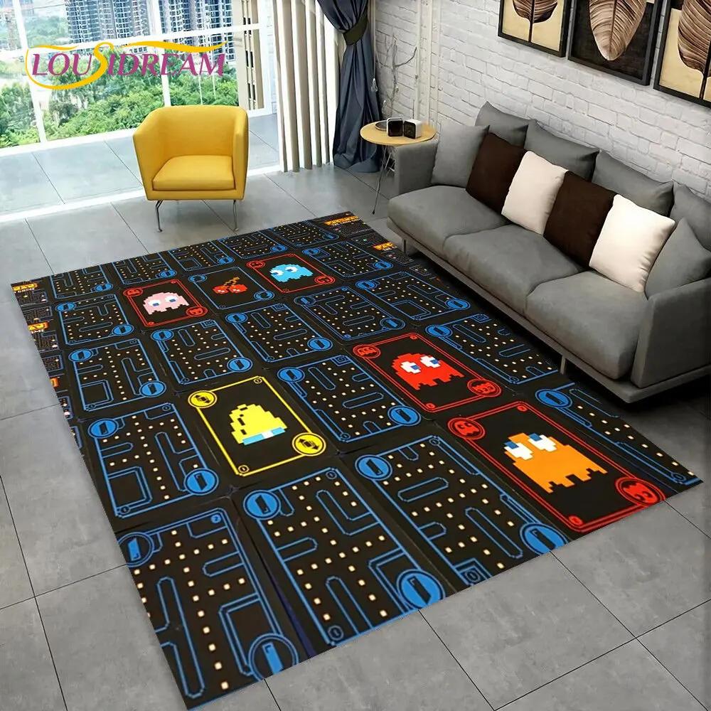 Pacman-alfombra Retro clásica para Gamer, alfombra para el hogar, sala de estar, dormitorio infantil, decoración de felpudo para sofá, alfombra antideslizante