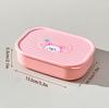3-Compartment Cute Plastic Lunch Box Portable Detachable Fruit Salad Food Container Divided Bento Box Microwave Safe