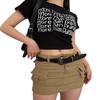 Vintage American Punk Pu Leather Belt For Women With Studded Design And Metal Buckle