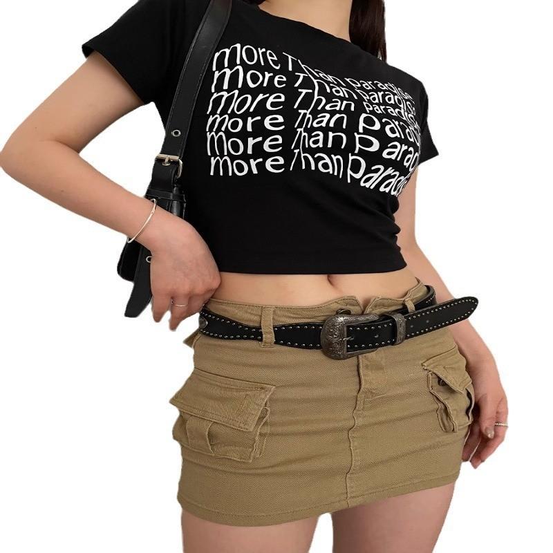 Vintage American Punk Pu Leather Belt For Women With Studded Design And Metal Buckle