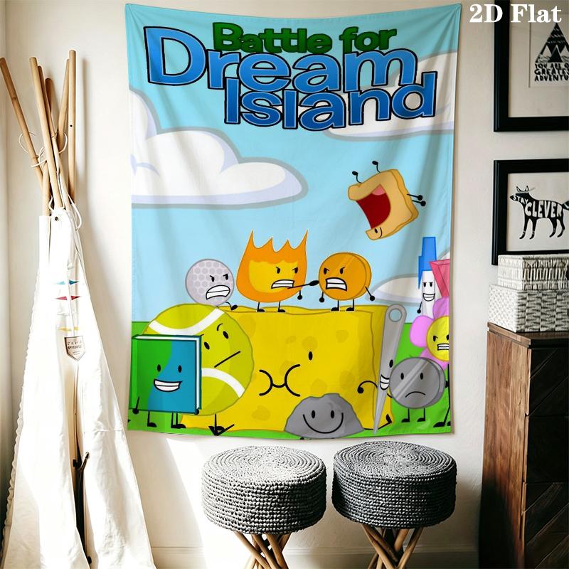 BFDI Nástěnná tapiserie Estetická nástěnná závěsná deka z potištěné látky Dekorativní tapiserie do ložnice obývacího pokoje Domácí dekorace