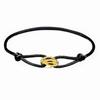 Dámský náramek Sailing Rope Tricolor In Black Cord náramek s kroužkem z nerezové oceli Vodotěsné šperky Boho pro ženy Nastavitelná délka s