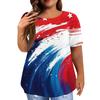Women's Large Size T-Shirt Casual Tie-dye Round Neck Short Sleeve Top
