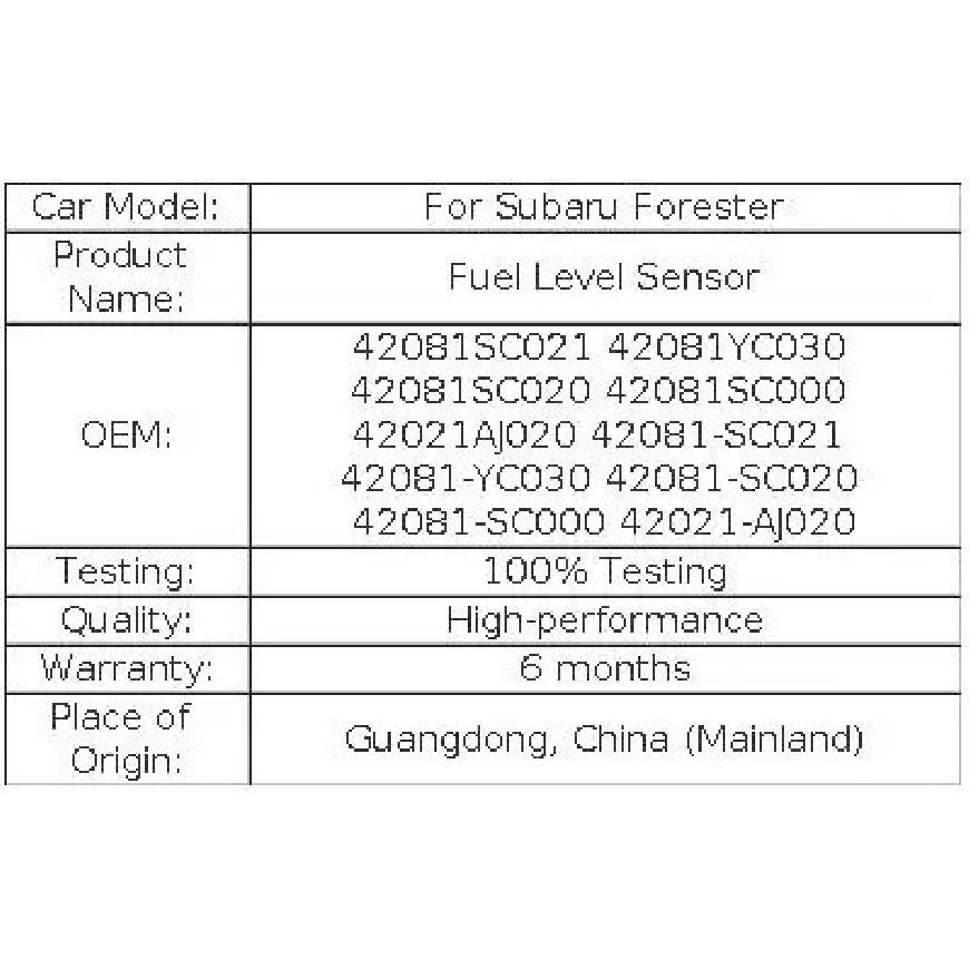 Auxiliary Fuel Level Sensor For Subaru Forester XV 42081SC021 42081YC030 42081SC020 42081SC000 42021AJ020 42081-SC021 42081-YC03