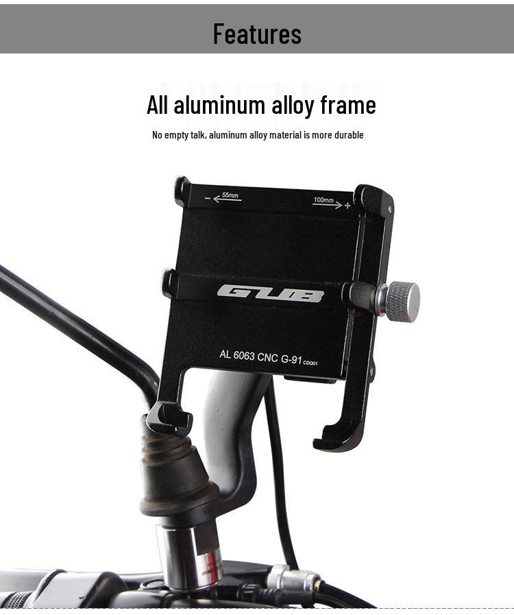 GUB G-91 Motorized Aluminum Phone Holder: 360° Rotating Mount for Motorcycle  Electric Vehicle Navigation One Size
