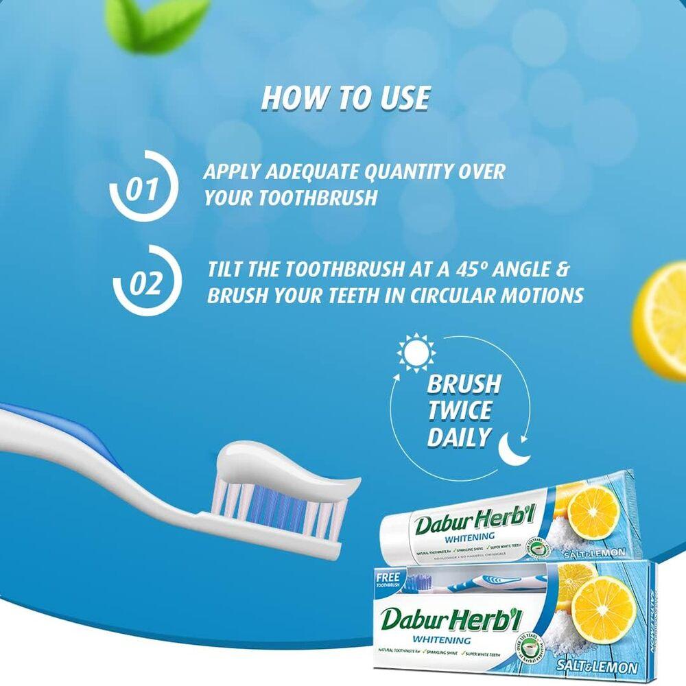 Toothpaste Bleaching salt with lemon HERB`L + toothbrush