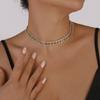Geometric Crystal Clavicle Chain Choker Hollow Out Clavicle Chain Rhinestone Necklace  Party