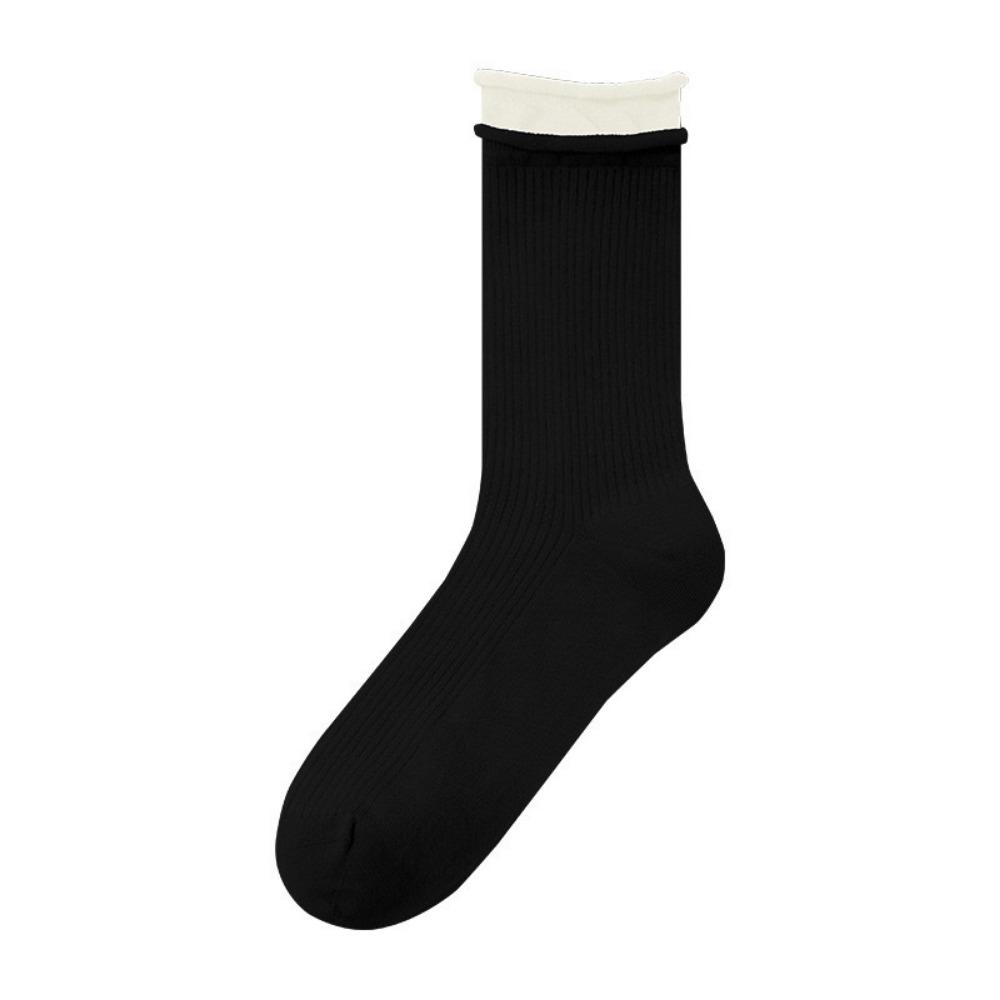 Breathable Long Pile Stocking Cotton Double Ribbed Socks Fashion Mid-tube Socks