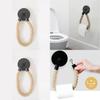 Black Matte Hanging Toilet Paper Rack With Rope For Bathroom And Living Room