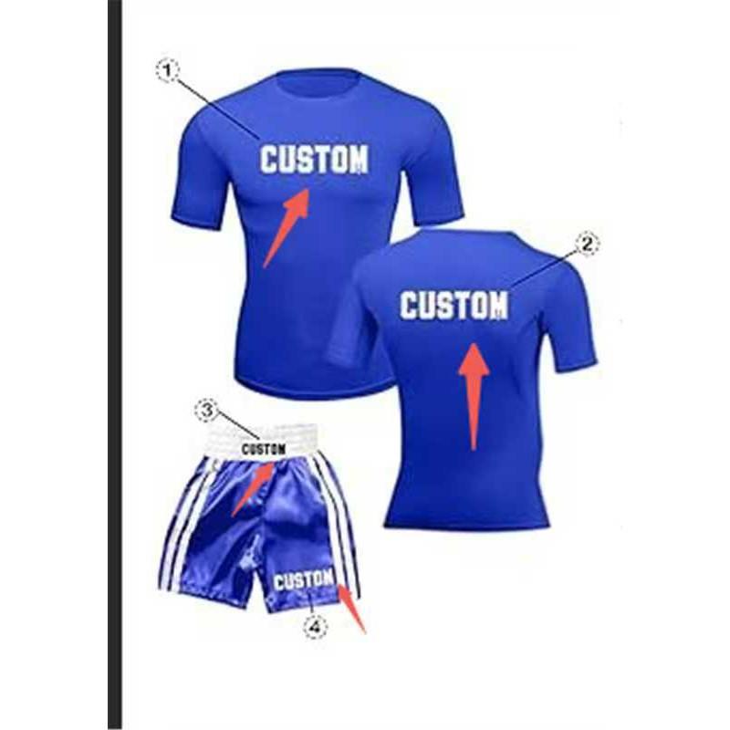 Kids Youth Boxing Training Set Short Sleeve Top Pants Martial Arts Sparring