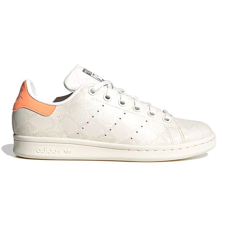Adidas Stan Smith Big Kid Snakeskin Kids Sneakers White Core-White Beam-Orange HP9723
