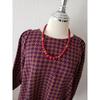 Used Showa Retro Houndstooth Tops Cut and Sewn 60s 70s Marie Quant
