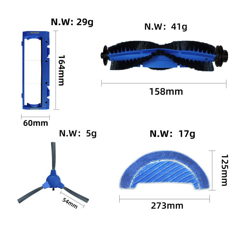 For Cecotec Conga 1090 / 1099 1990 Connected / 1790 Ultra Titanium / 999 990 Vital Spare Parts Main Side Brush Mop Rag Cover