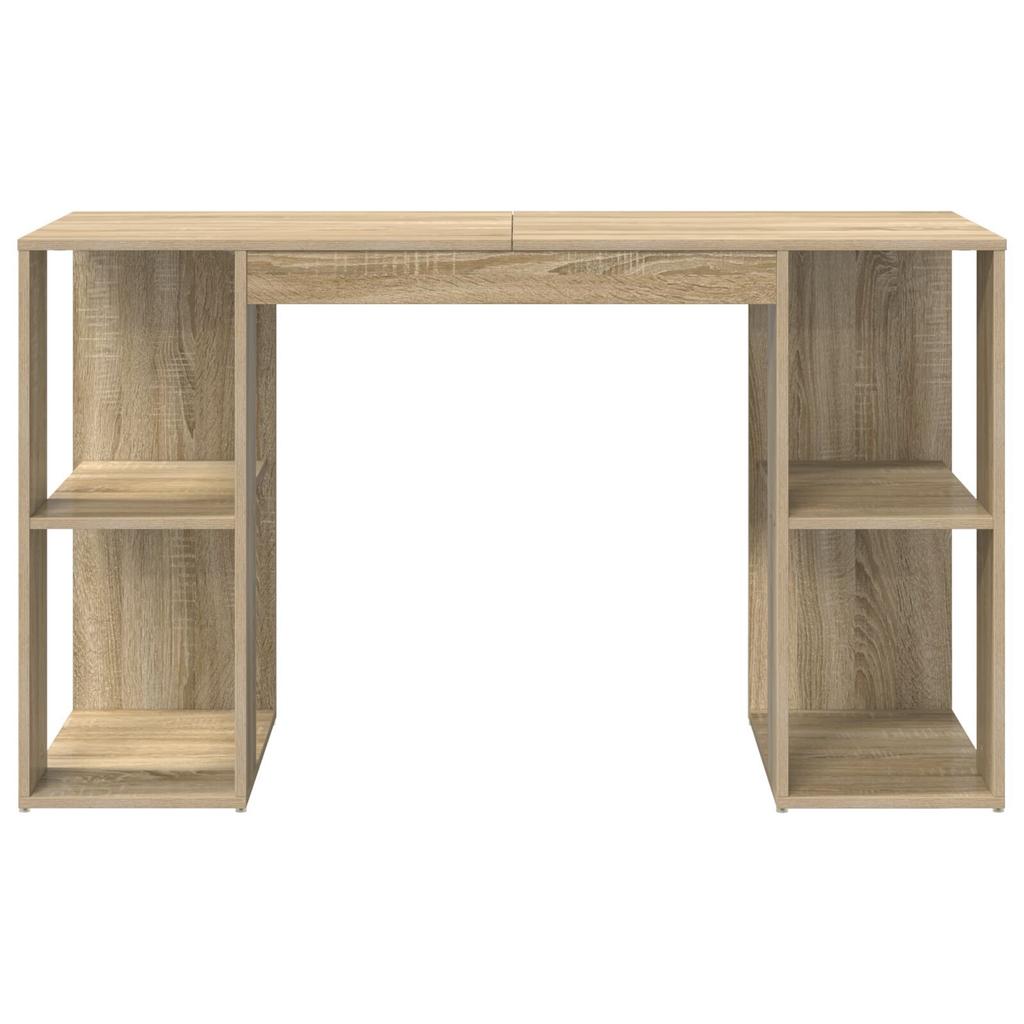 1 Creative design computer desk with double-layer open storage on both sides, bedroom vanity table, hallway storage table, 130 x 50.5 x 75 cm