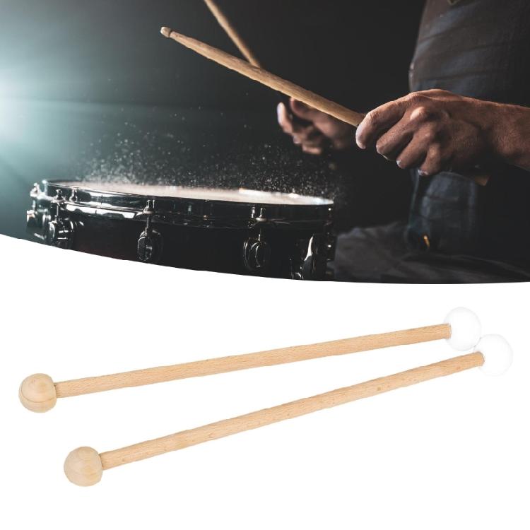 Double Side Drumsticks Ergonomic Handle Drum Sticks Wood and Felt Texture Suitable for Stage Performances and Practice