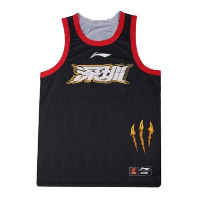 Li Ning CBA Series Shenzhen Team Comfortable Breathable Round Neck Sports Basketball Vest Men Vests Blue AAYT881-1