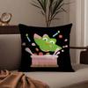 Cute D-Duolingos Pillow Case Anti-dustmite Pillowcase Invisible zipper silky short plush Sofa cushion cover