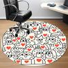 1pc Doodle Hearts Office Round Area Rug, Indoor Mat Suitable ForOffice, Under Office Chairs Bedroom Living Room Home Decor, Room Decot131