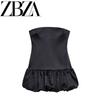 Zab Autumn New Women's Clothing Fashion Feng Shui Diamond Decorations Balloon Style Silk Satin Texture Dress 4772244