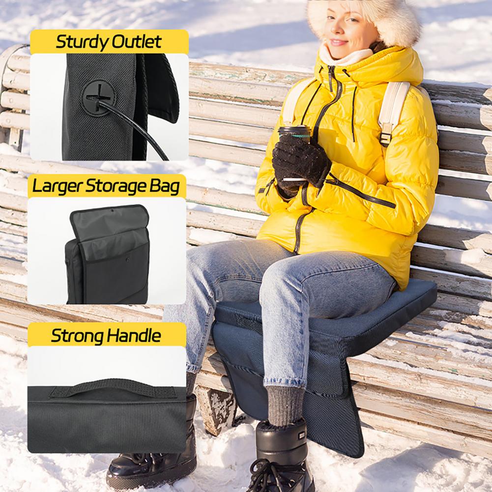 Usb Cushion Outdoor Warm Seat Cushion Portable Seat Cushion with Usb Power Adjustable Temperature Stadium Chair Pad Waterproof