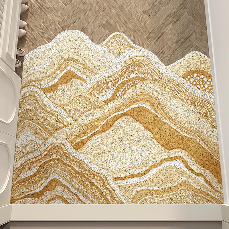 PVC Front Door Anti Slip Foot Mat, Can Be Cut Blanket, Entrance Floor Mat, Advanced  New Wave Silk Ring