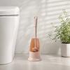 Long Handle Toilet Brush with Anti-Slip Grip, Silicone Bristles Curved Double Head Cleaning Brush for Deep Cleaning Stain