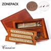 ZONESUN Brass Letter 6mm Hot Foil Stamping Letters Mold Set with Wood Box Time New Roman