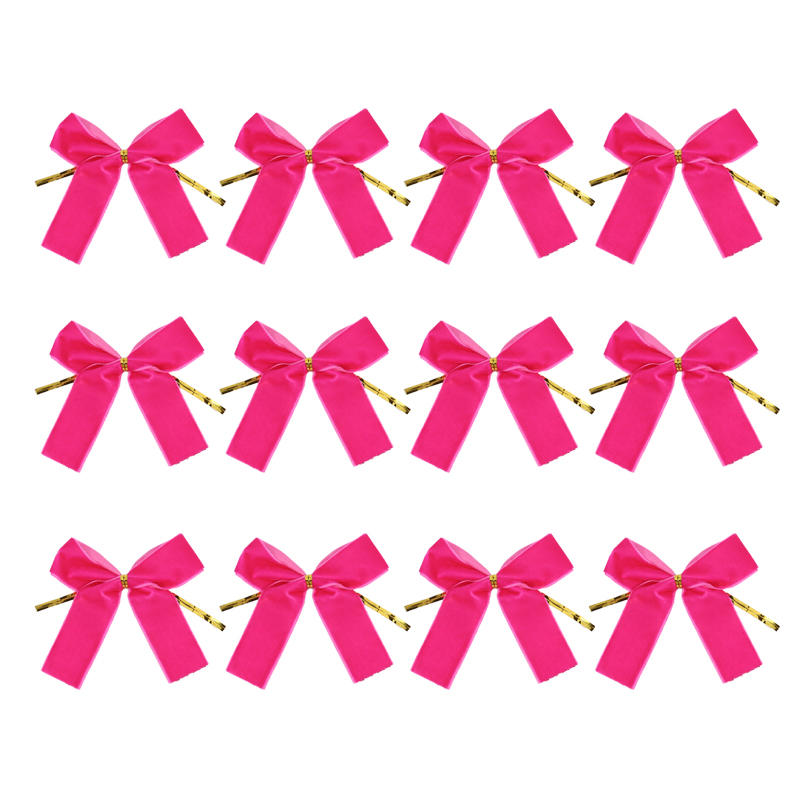 Christmas Bow Red Velvet Bow Xmas Tree Pendant Xmas Tree Pendant Wedding New Year Party Decor DIY Gift Box Wrapping